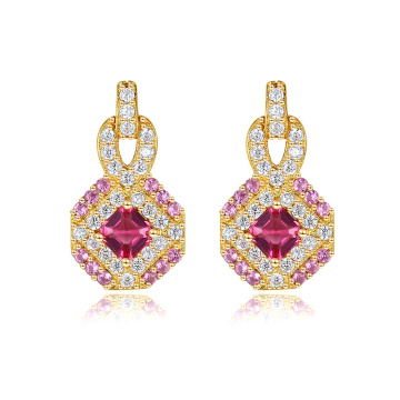 High Quality Sterling 925 Silver Colorful CZ Drop Earrings